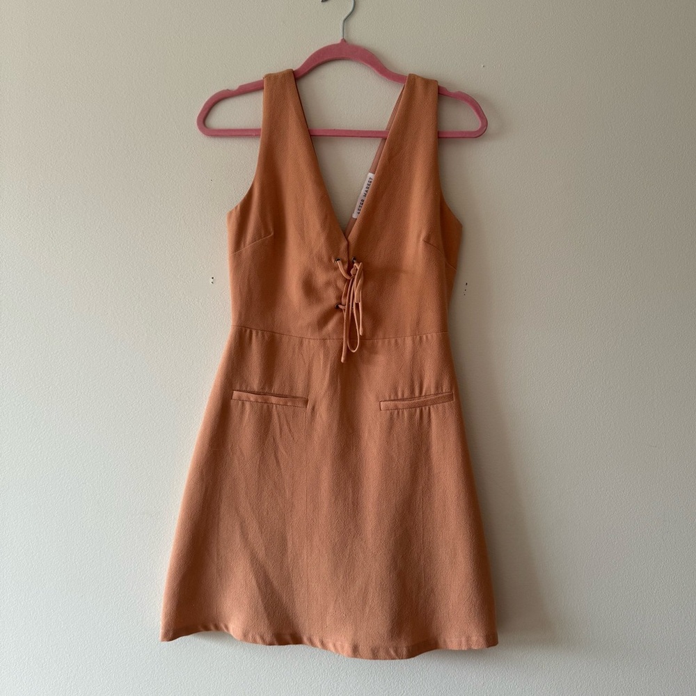 Terracotta Lace Up Dress